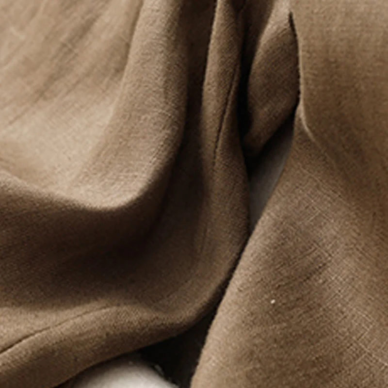 Buddha Stones Summer Plain Women's Cotton Linen Harem Pants With Pockets