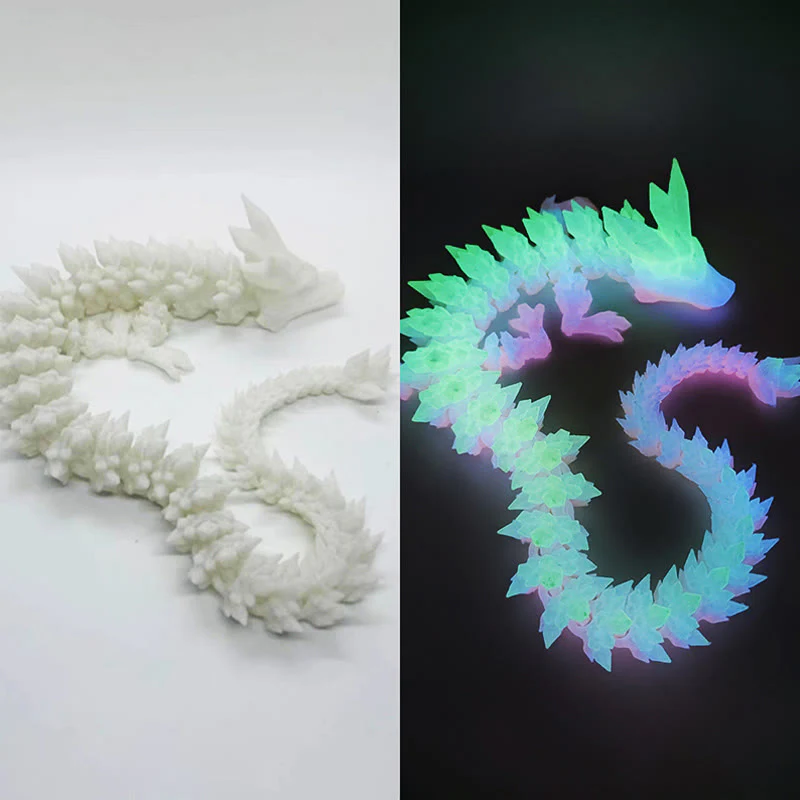 Buddha Stones Feng Shui Dragon Luminous 3D Printed Dragon Luck Success Home Decoration