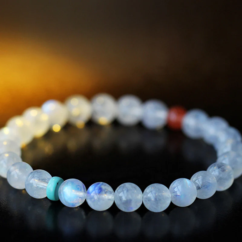 Buddha Stones Moonstone Calm Healing Positive Bracelet