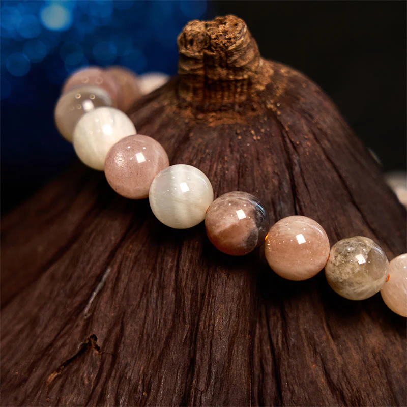 Buddha Stones Peach Moonstone Healing Bracelet