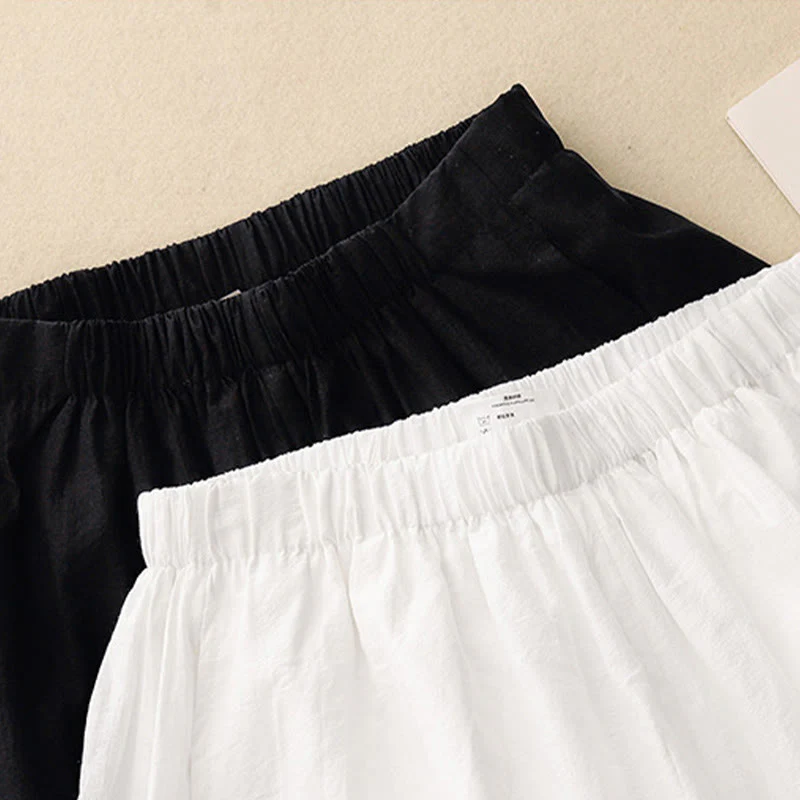 Buddha Stones Casual Simple Design Women's Cotton Harem Pants With Pockets