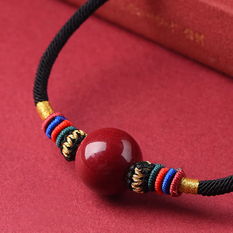 Buddha Stones Cinnabar Lucky Bead Keep Away Evil Spirits Necklace Pendant