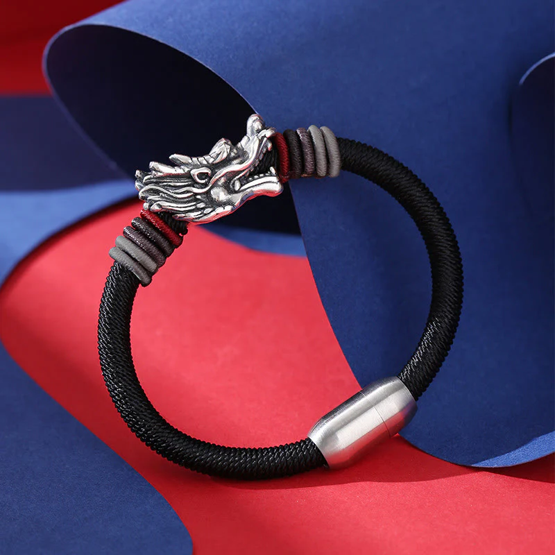 Buddha Stones 999 Sterling Silver Dragon Luck Handcrafted Braided Child Adult Bracelet (Extra 30% Off | USE CODE: FS30)