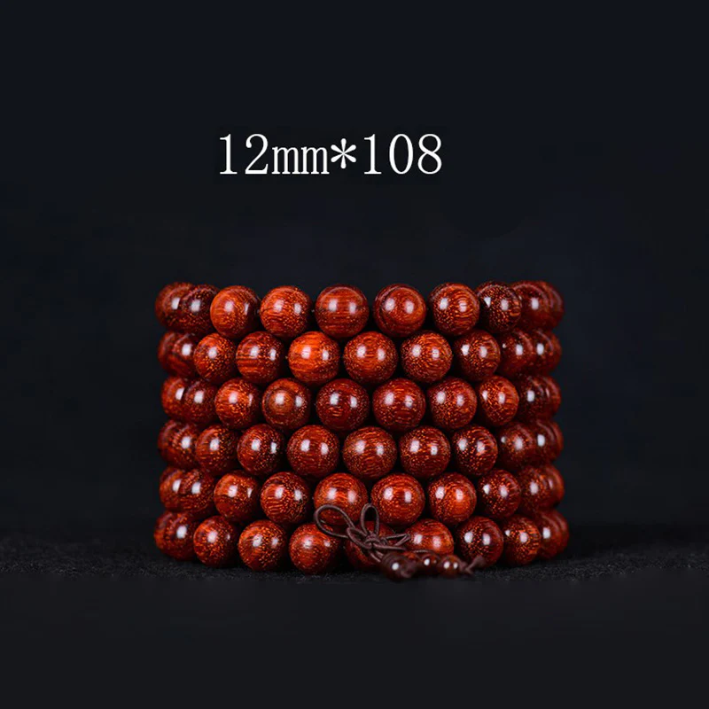 Buddha Stones Tibetan Small Leaf Red Sandalwood Balance Bracelet