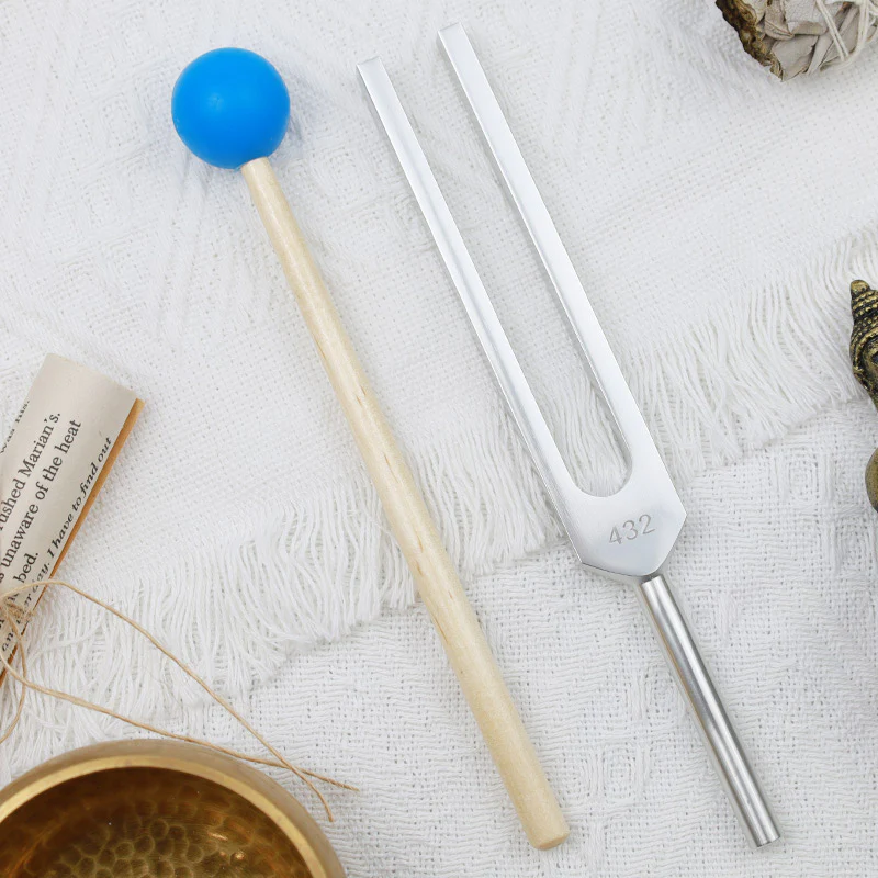 Buddha Stones Tuning Fork 432HZ Aluminum Alloy with Hammer for Mind and Spirit Healing