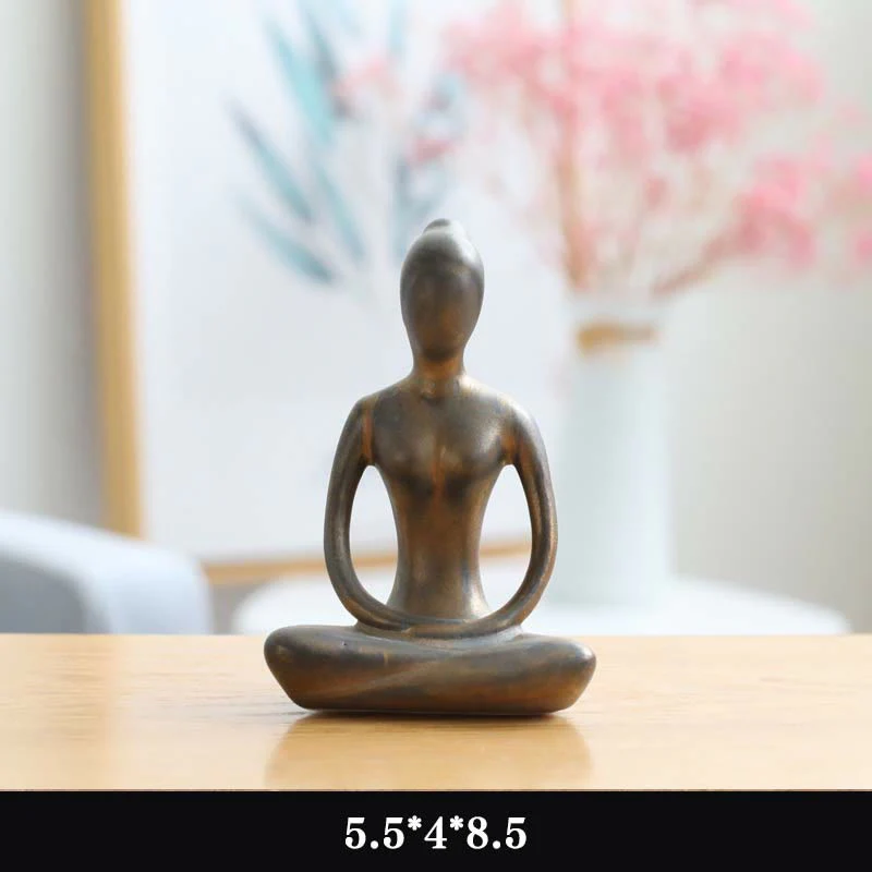 Buddha Stones Abstract Yoga Meditation Exercise Ceramics Spiritual Figurine Sculpture Decoration