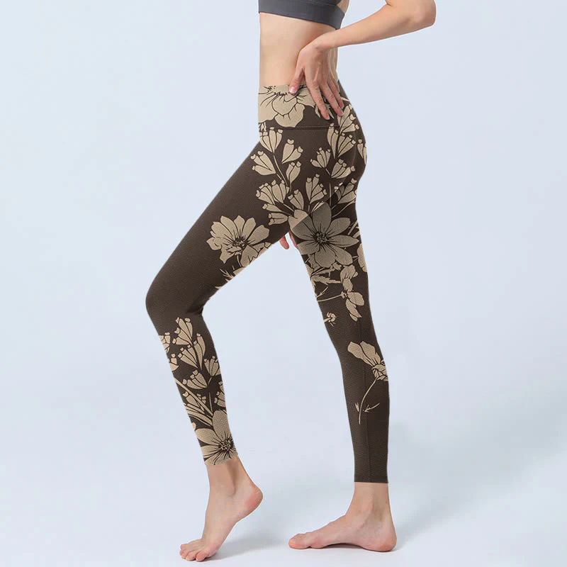Buddha Stones Flowers Blossom Print Sports Fitness Leggings Women's Yoga Pants
