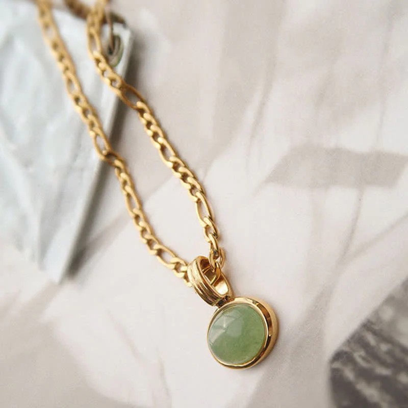 Buddha Stones Oval Turquoise Strength Titanium Steel Necklace Pendant