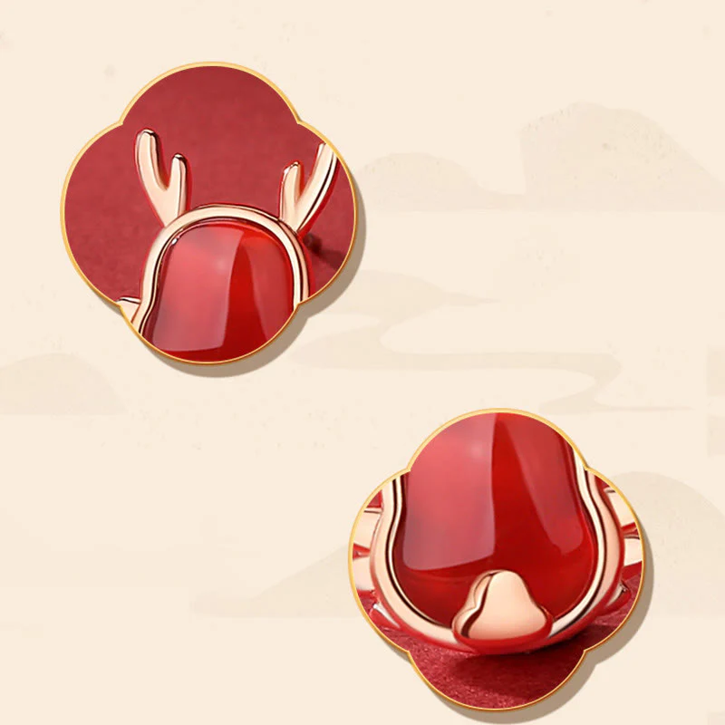 ❗❗❗A Flash Sale- Buddha Stones 925 Sterling Silver Year of the Dragon Natural Red Agate Dragon Attract Fortune Fu Character Strength Bracelet Necklace Pendant Earrings