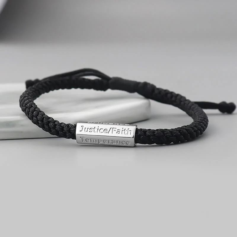 Buddha Stones Seven Deadly Sins Seven Virtues Braided String Bracelet