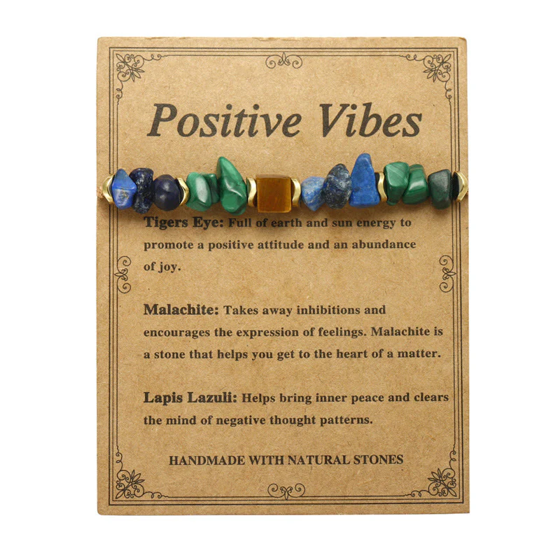 Buddha Stone Positive Vibes Malachite Tiger's Eye Lazurite Anti-anxiety Bracelet
