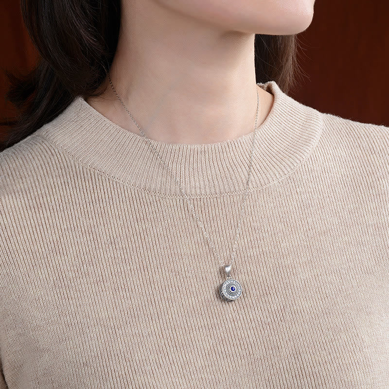 Buddha Stones 925 Sterling Silver Om Mani Padme Hum Lazurite Love Peace Necklace Pendant