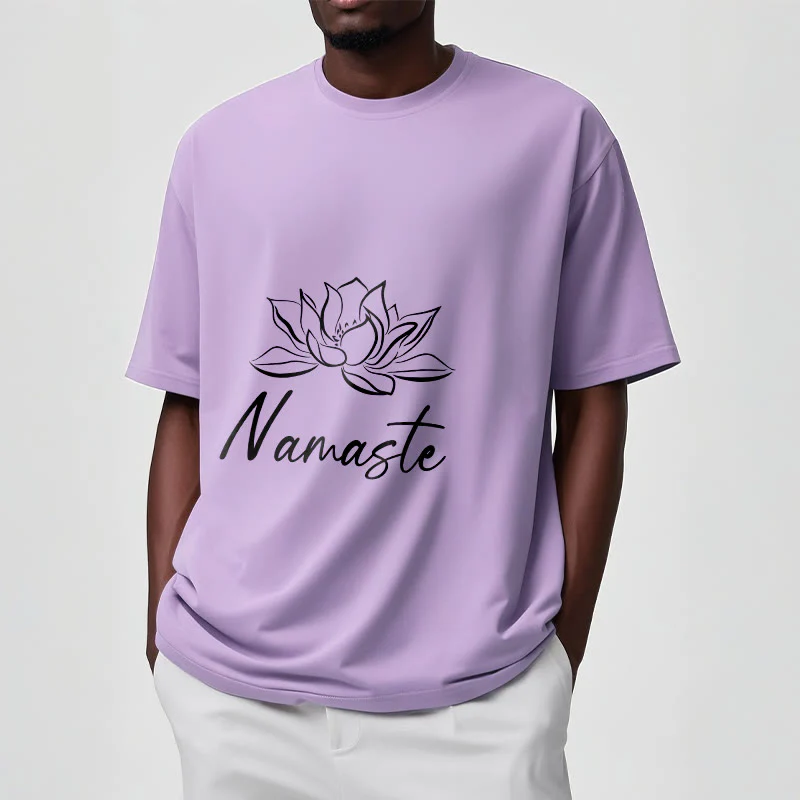 Buddha Stones Simple Lotus Flower Namaste Meditation Cotton Tee T-shirt
