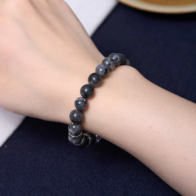 Buddha Stones Black Glitter Stone PiXiu Power Bracelet