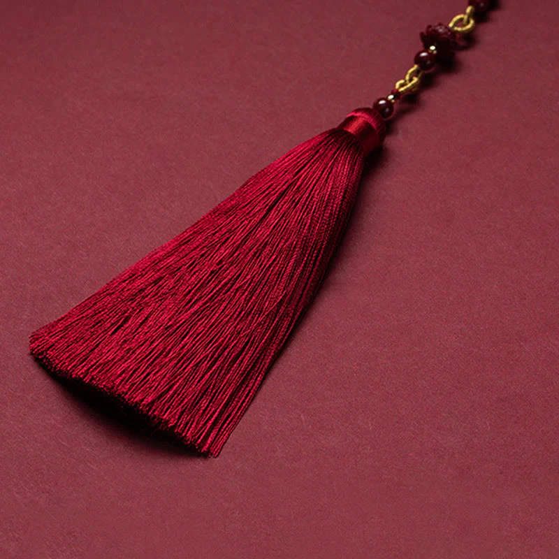 Buddha Stones One's Luck Improves Design Patern Natural Cinnabar Lotus Blessing Car Hanging Decoration