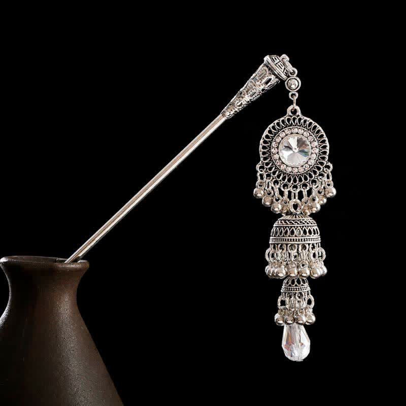 Buddha Stones Water Drop Lily of the Valley Flowers Tassels Confidence Hairpin