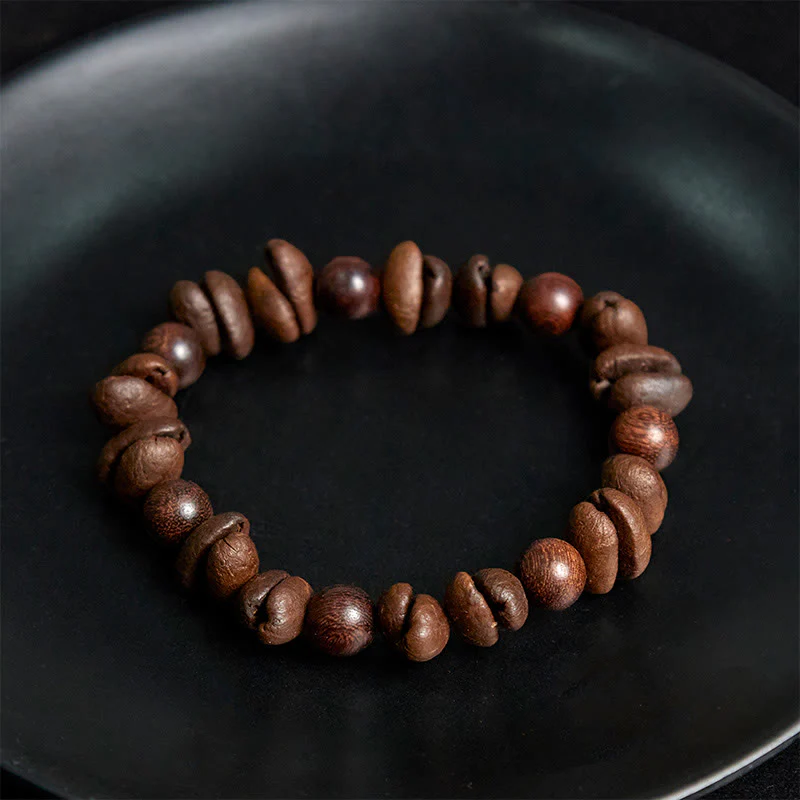 Buddha Stones Natural Coffee Beans Sandalwood Protection Bracelet
