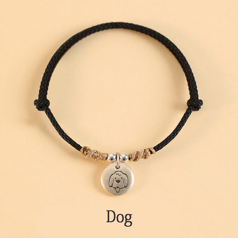 Buddha Stones Handmade 999 Sterling Silver Year of the Dragon Cute Chinese Zodiac Luck Braided Bracelet (Extra 30% Off | USE CODE: FS30)