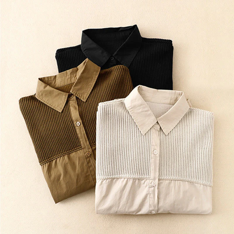 Buddha Stones Plain Stand Collar Women's Cotton Corduroy Jacket