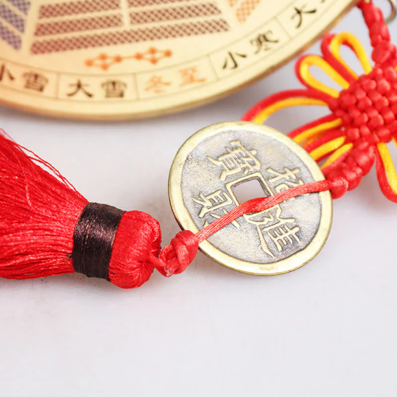 Buddha Stones Feng Shui Bagua Map Copper Coin Chinese Knotting Balance Energy Map