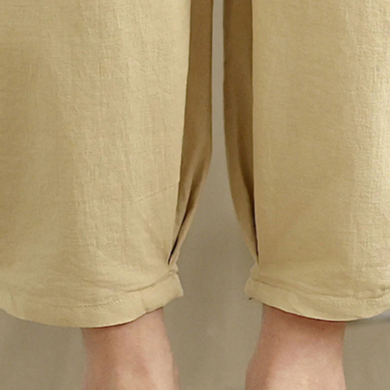 Buddha Stones 2pcs Casual Women's Short Sleeve Shirt Harem Pants Meditation Clothing Set