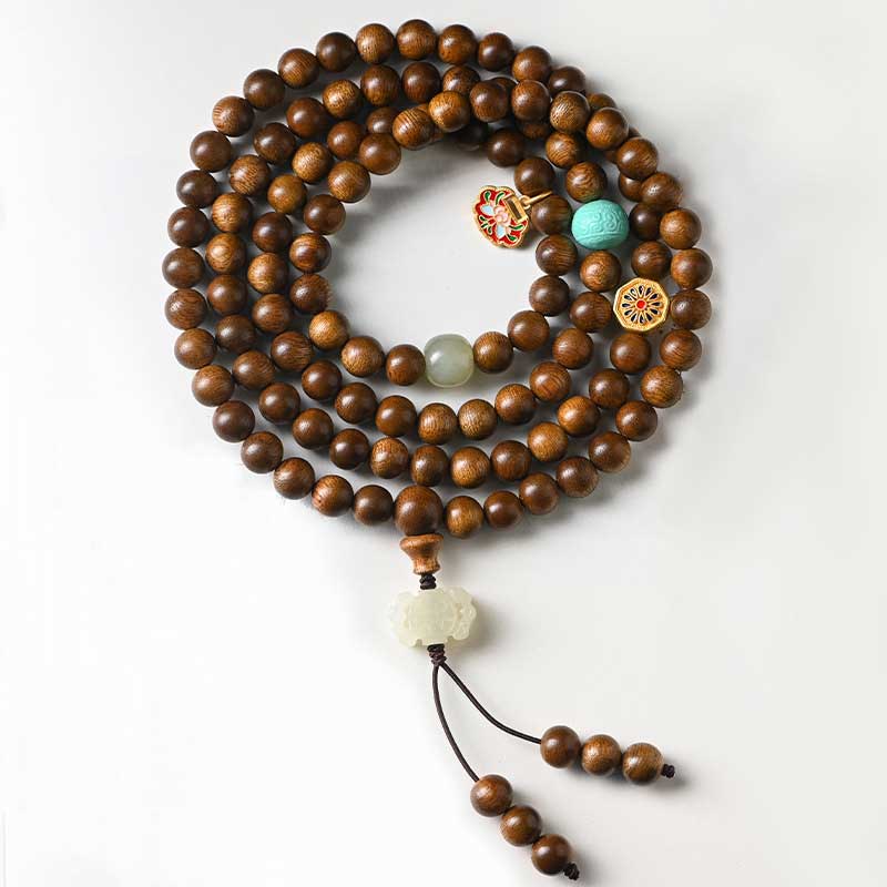 Buddha Stones Tibetan Rosewood Protection Calm Bracelet Mala