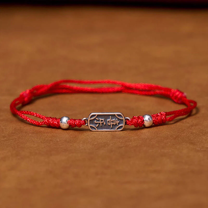 Buddha Stones Handmade 925 Sterling Silver Peace And Joy Safe Well Protection Braided Bracelet