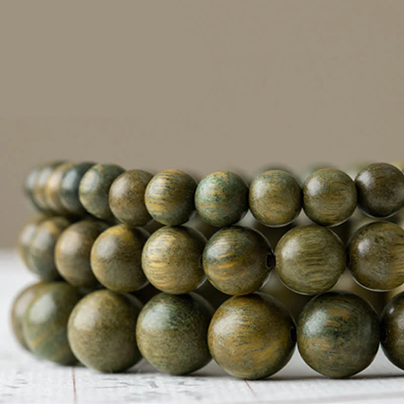 Buddha Stones Tibetan Green Sandalwood Soothing Cure Bracelet