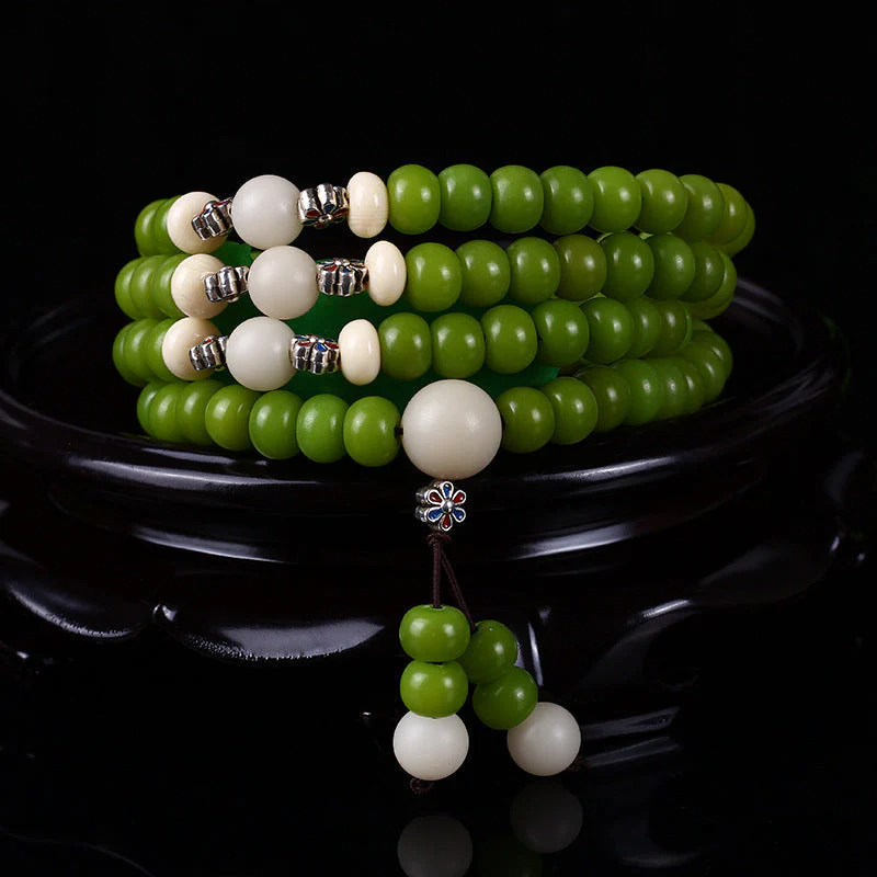 Cyan Bodhi Seed Mala 108 Beads Success Bracelet Necklace (Extra 30% Off | USE CODE: FS30)