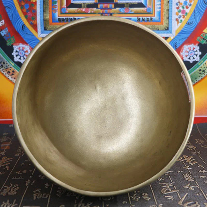 Buddha Stones Handmade Nepal Golden Singing Bowl Simple Design for Healing and Meditation Sound Bowl Set