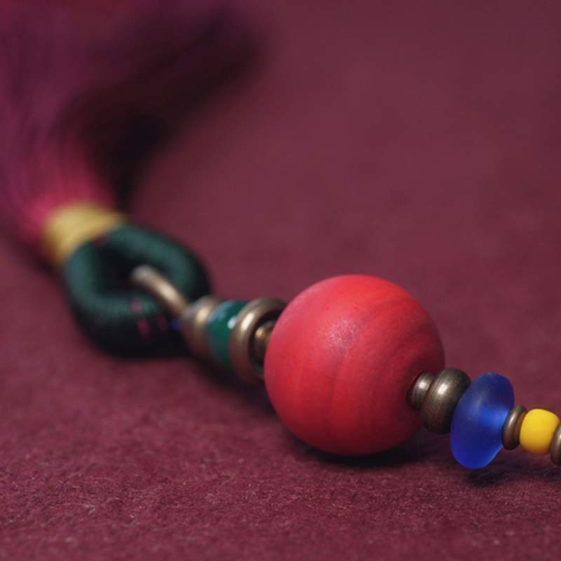 Buddha Stones 108 Mala Beads Bodhi Seed Dzi Bead Peace Tassel Bracelet