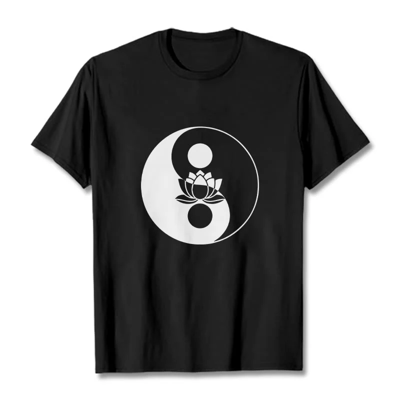 Buddha Stones Yin Yang Lotus Flower Tee T-shirt