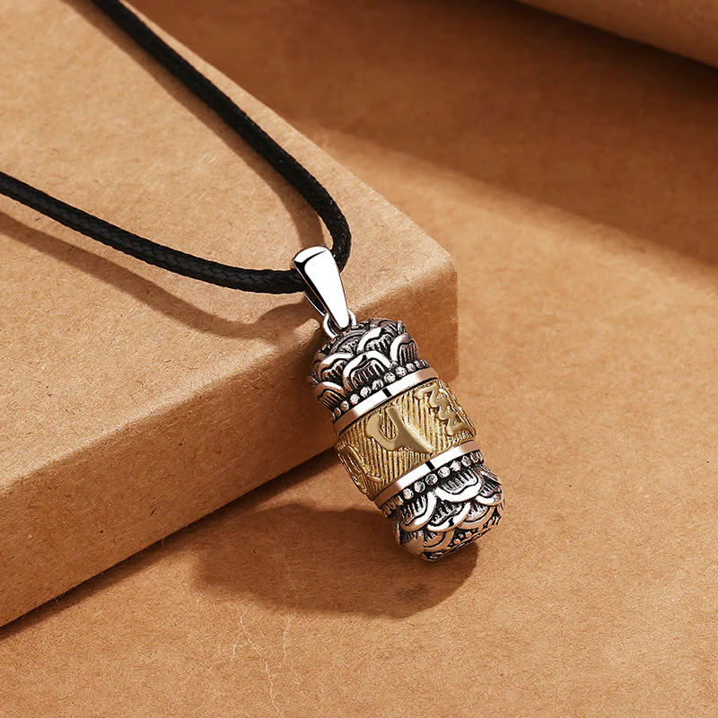 Buddha Stones Tibet Om Mani Padme Hum Carved Wisdom Purity Chain Leather Rope Necklace Pendant