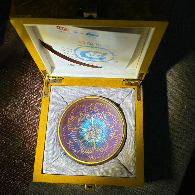 Buddha Stones Handmade Chinese Jianzhan Lotus Flower Pattern Ceramic Teacup Kung Fu Tea Cup 150ml