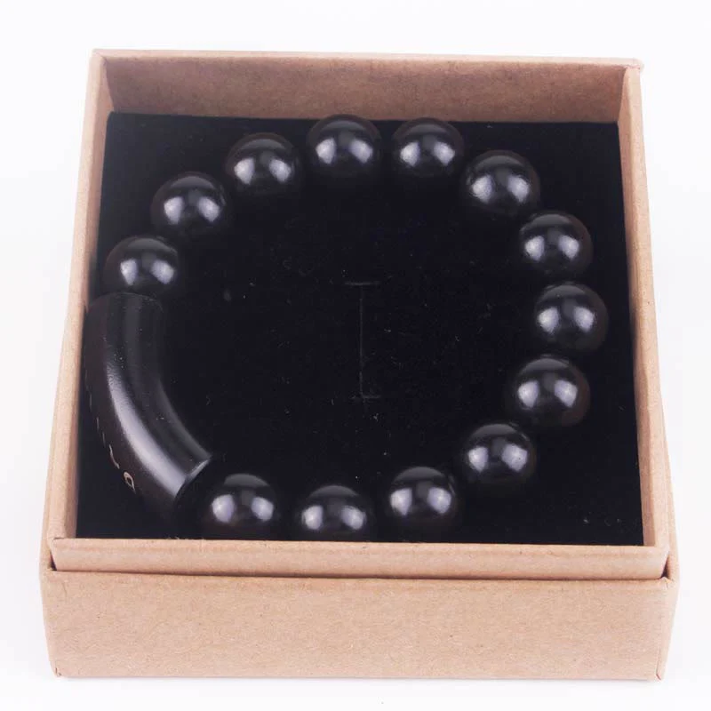 Buddha Stones 999 Sterling Silver Ebony Wood Om Mani Padme Hum Inlaid Balance Bracelet