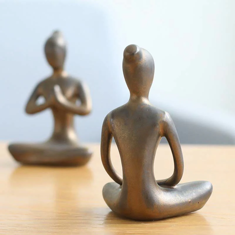 Buddha Stones Abstract Yoga Meditation Exercise Ceramics Spiritual Figurine Sculpture Decoration