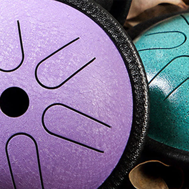 Buddha Stones Steel Tongue Drum Sound Healing Meditation Yoga Drum Kit 6 Note 5.5 Inch