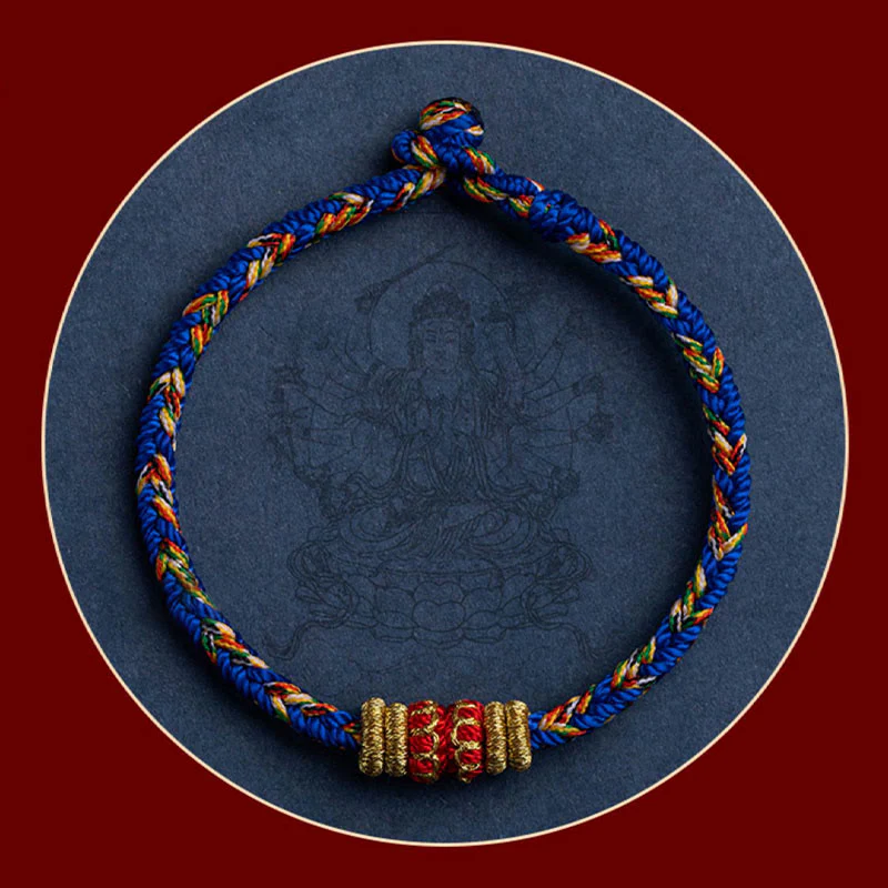 Buddha Stones Tibet Handmade Chinese Zodiac Natal Buddha Luck Strength Braided String Bracelet
