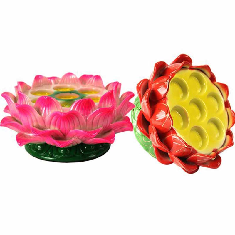 Buddha Stones Meditation Prayer Altar Lotus Flower Candle Holder Buddhist Temple Rituals Use Items