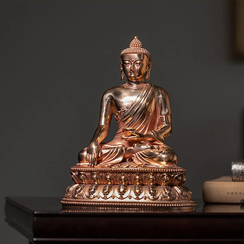 Buddha Stones Gautama Shakyamuni Buddha Figurine Serenity Copper Statue Home Decoration