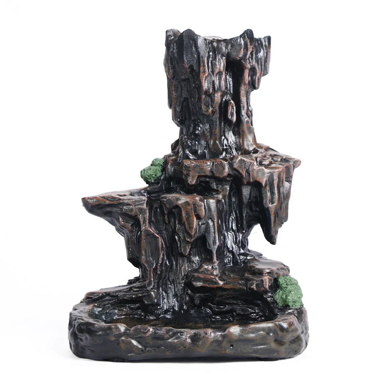 Buddha Stones Waterfall Backflow Incense Burner Mountain Tower Incense Holders