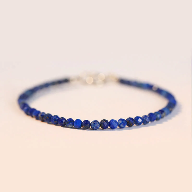 Buddha Stones Small Lazurite Ultra-Thin Beads Balance Bracelet