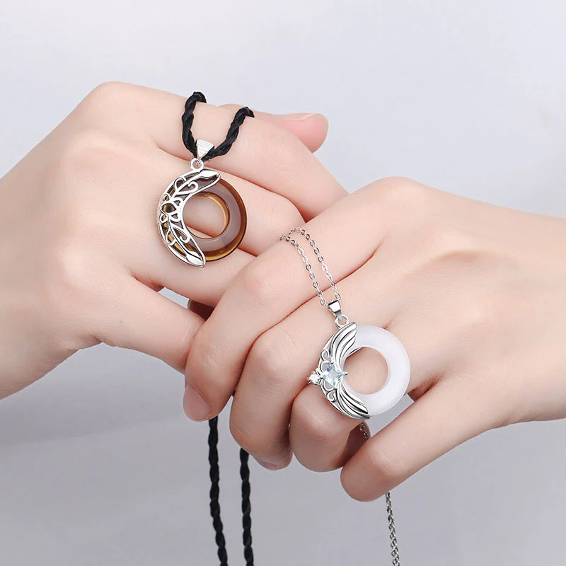 Buddha Stones Love Wings Copper Luck Healing Necklace Pendant