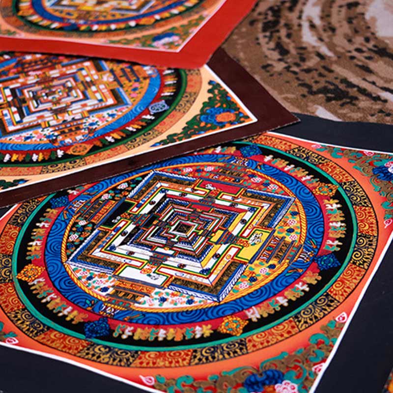 Buddha Stones Tibetan Handmade Thangka Mandala Painting Blind Box Random Color Pattern