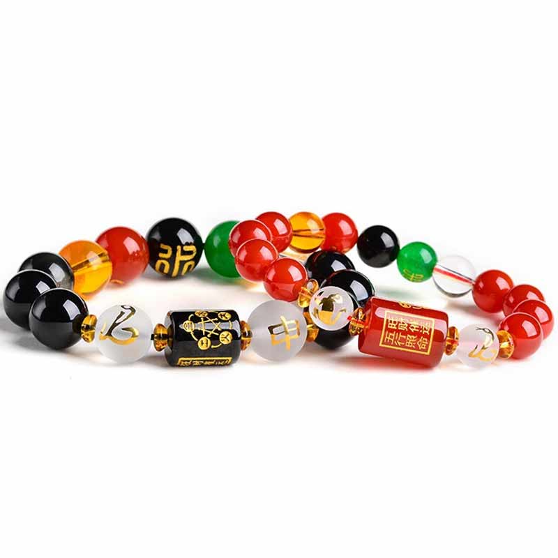 Chinese Zodiac Feng Shui Obsidian Five-Element Wealth Porsperity Bracelet (Extra 30% Off | USE CODE: FS30)
