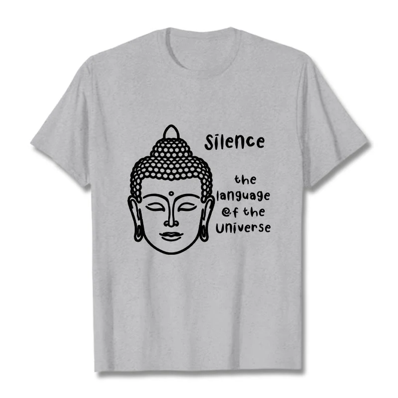 Buddha Stones Casual Meditating Buddha Head Pattern Cotton Tee T-shirt