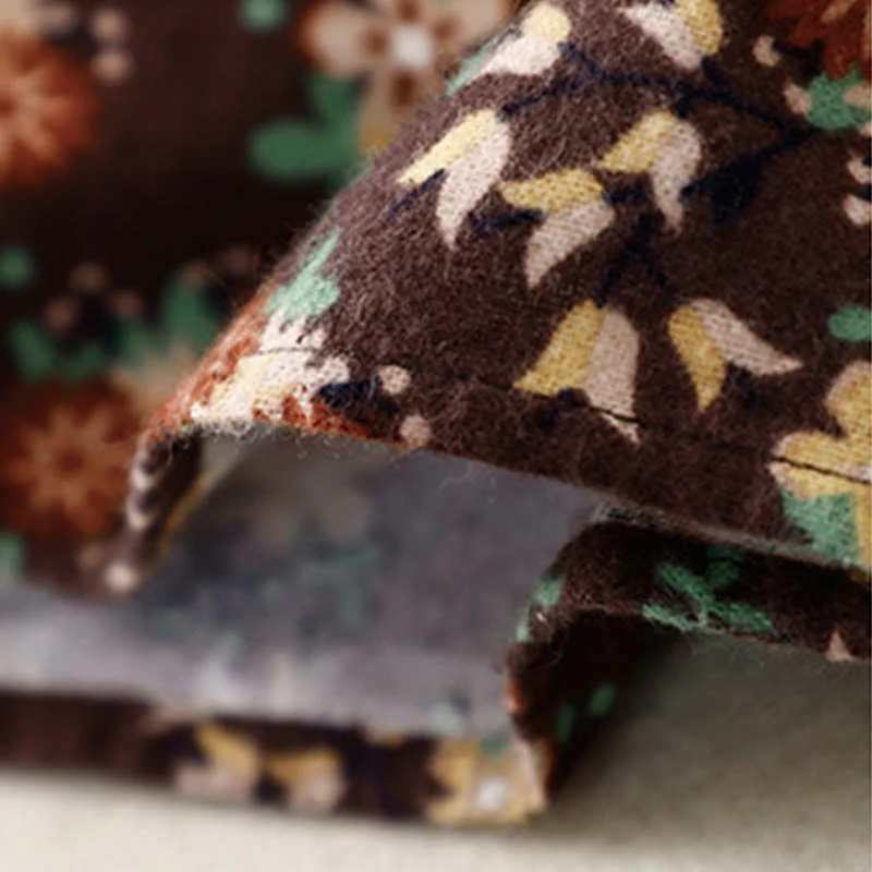 Buddha Stones Casual Florals Crew Neck Cotton Linen Women's Shirt