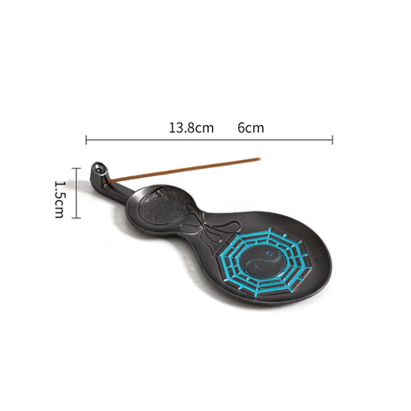 Buddha Stones Gourd Yin Yang Bagua Copper Blessing Incense Burner Decoration