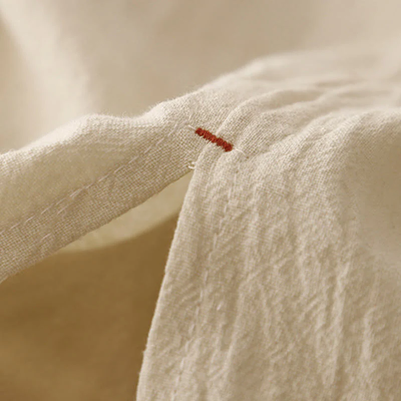 Buddha Stones Casual Side Slits Design Cotton Women's Wide Leg 7-8 Length Pants With Pockets