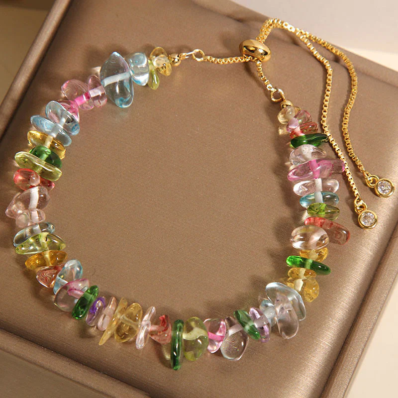 Buddha Stones Various Gravel Crystals White Crystal Blue Crystal Protection Bracelet